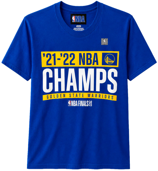 LICENSED NBA WARRIORS CHAMPS T-SHIRT ROYAL - GOLDEN STATE