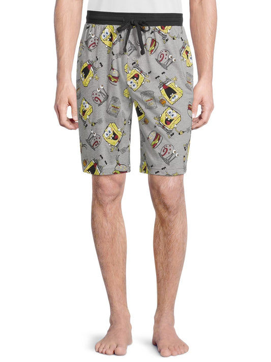 LICENSED SPONGE BOB LOUNGE SHORTS GREY - 175B076MJS / OP3179- 6PC PACK
