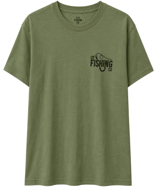 LICENSE GRAPHIC T-SHIRT GREEN - U.S FISHING