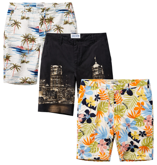 PARISH NATION ASSORTED BOARD SHORTS ASST - PNBDSHT - 6PC PACK