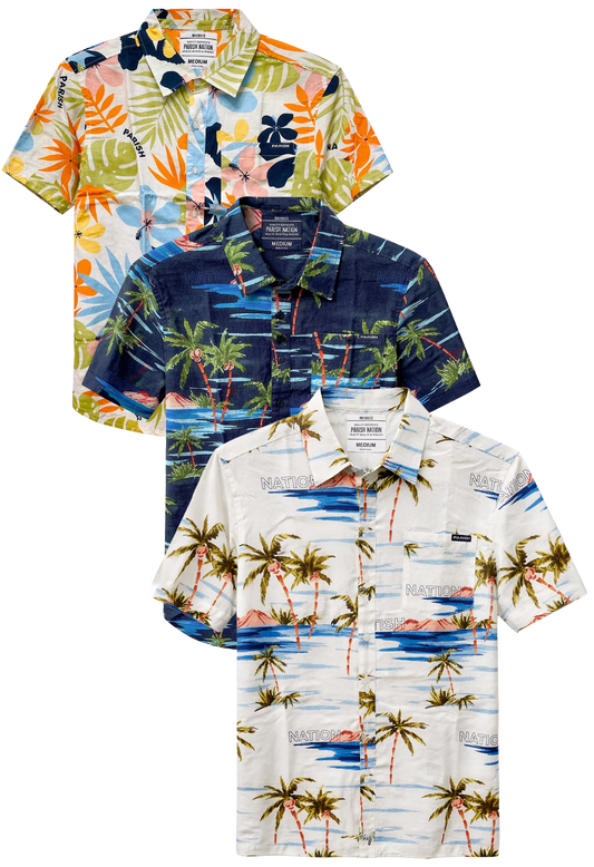 PARISH NATION ASSORTED S/S B/D SHIRTS ASST - PNSSBDA- 6PC PACK
