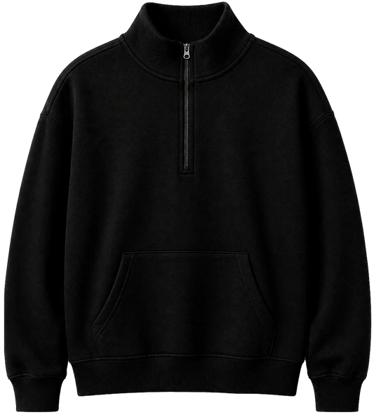 PASSION-I 1/4 ZIP FLEECE JACKET PULLOVER BLACK - M71223- 6PC PACK