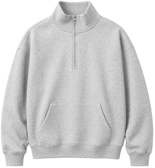 PASSION-I 1/4 ZIP FLEECE JACKET PULLOVER GREY - M71223- 6 PC PACK