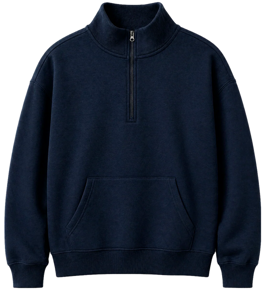 PASSION-I 1/4 ZIP FLEECE JACKET PULLOVER NAVY - M71223-  6PC PACK
