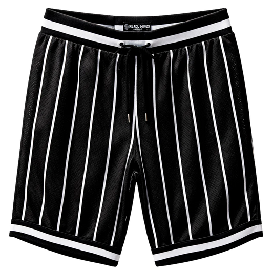 REBEL MINDS BASKETBALL SHORTS BLACK - 100-932 6PC PACK