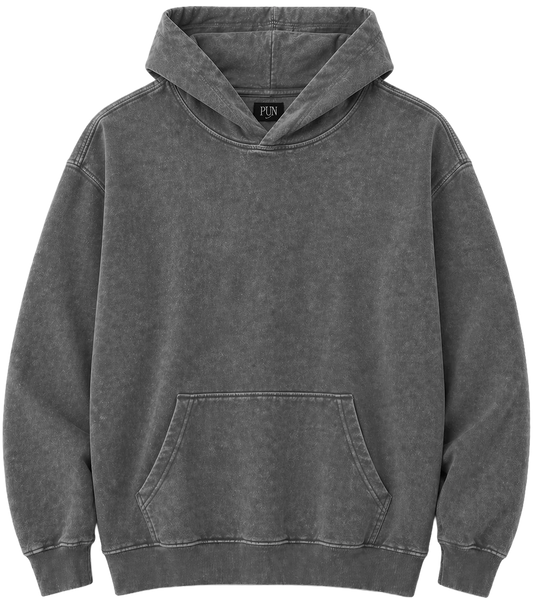 RINGSPUN ACID WASH HOODIE DARK GREY - 341-301 - 6PC PACK