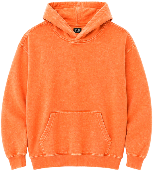 RINGSPUN ACID WASH HOODIE ORANGE - 341-301- 6 PC PACK