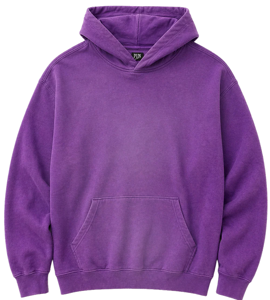 RINGSPUN ACID WASH HOODIE PURPLE - 341-301- 6PC PACK