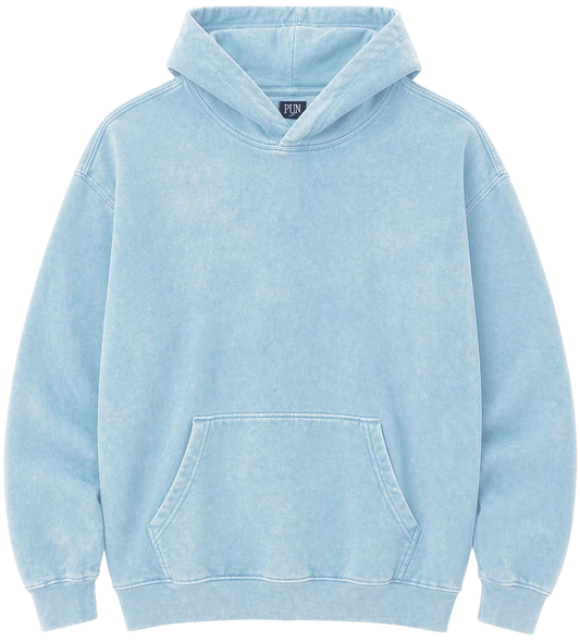 RINGSPUN ACID WASH HOODIE SKY BLUE - 341-301- 6PC PACK