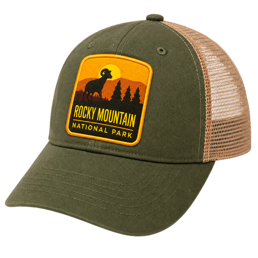 ROCKY MOUNTAIN NATIONAL PARK TRUCKER HAT GREEN / MULTI - SB23549NPFU