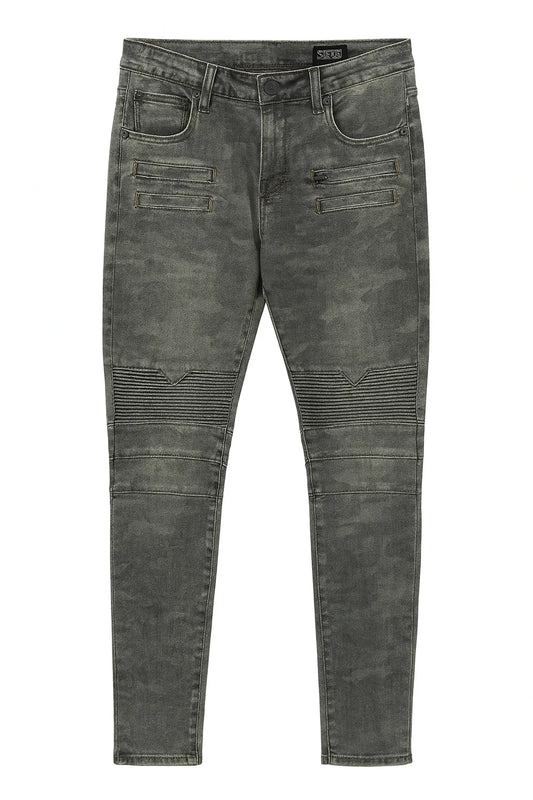 STONERS VINTAGE JEANS MOTO DENIM PANTS CAMO - SEAL- 6PC PACK