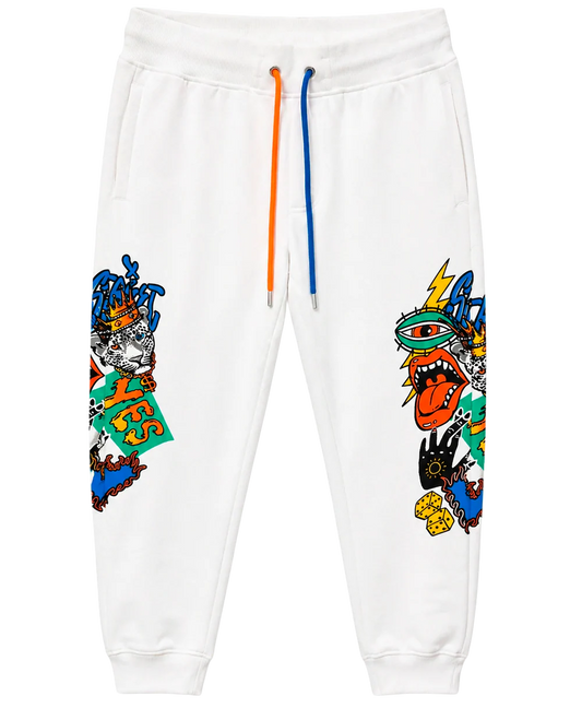 SWITCH GRAPHIC JOGGER PANTS WHITE - SF1405- 6PC PACK
