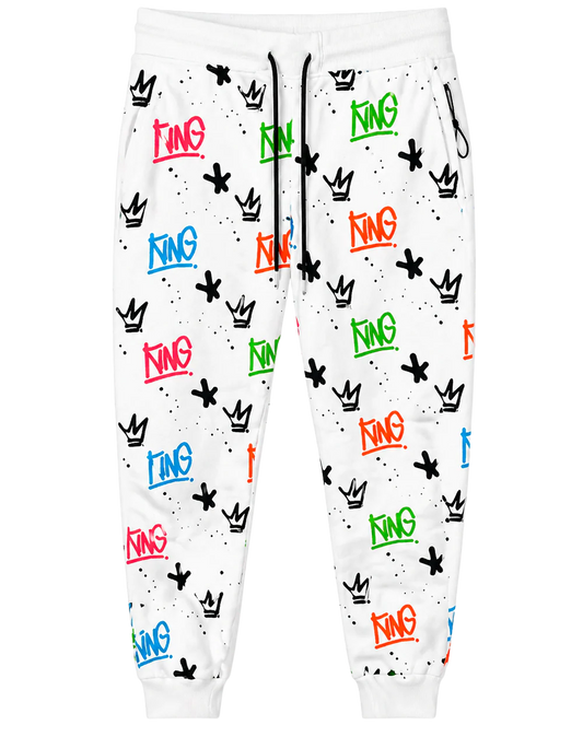 SWITCH GRAPHIC JOGGER PANTS WHTIE - SF1415- 6PC PACK