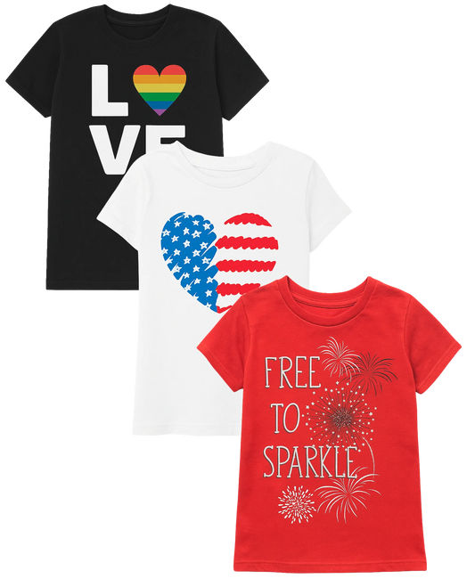 TODDLER ASSORTED USA VERBAGE T-SHIRTS ASST - ASSTYT- 6PC PACK
