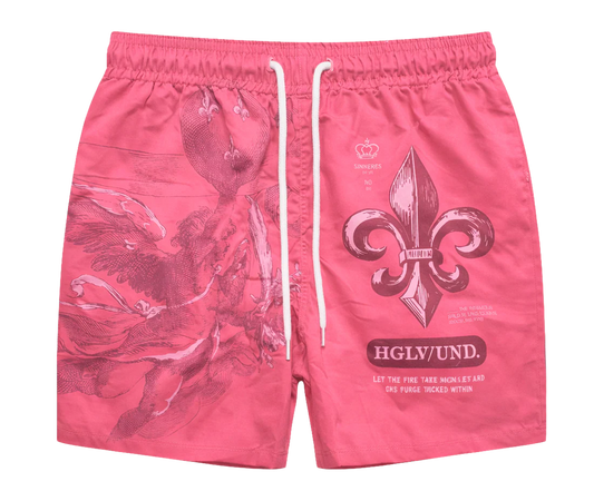 UNDERTD GRAPHIC NYLON SHORTS ROSE - US5205