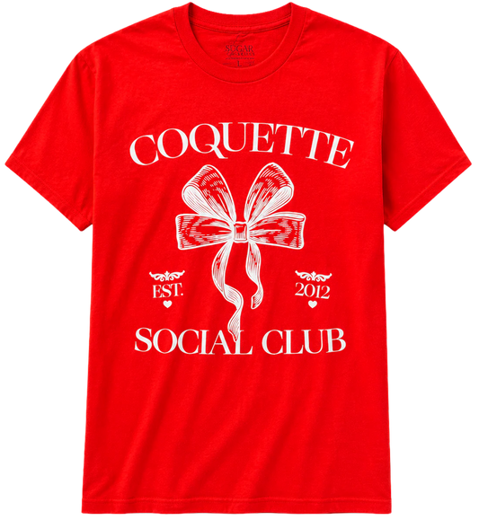 UNISEX SUGAR FLOWER GRAPHIC T-SHIRT RED - JRSFSU24SS003