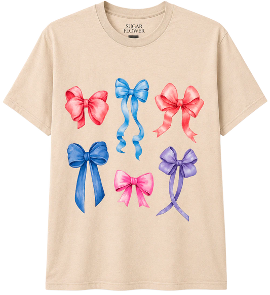 UNISEX SUGAR FLOWER GRAPHIC T-SHIRT SAND - JRSFSU24SS002