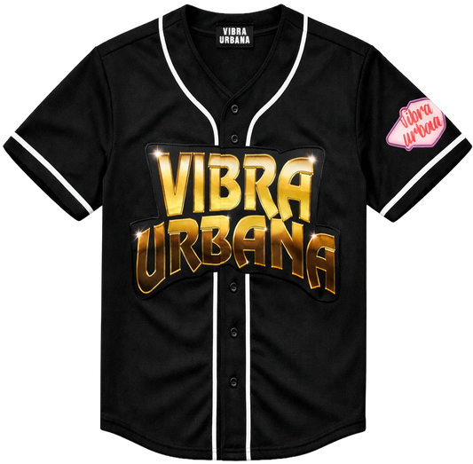 VIBRA URBANA S/S BASEBALL JERSEY BLACK - BJJVU- 6PC PACK