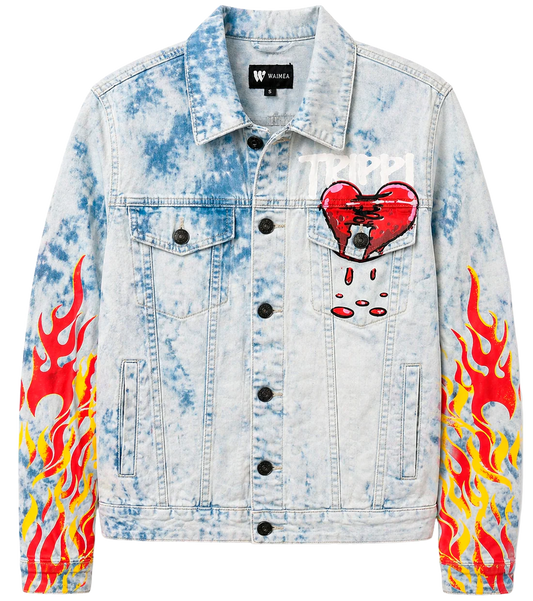 WAIMEA GRAPHIC DENIM JACKET TIE DYE WASH - M6163D - 6 PC PACK