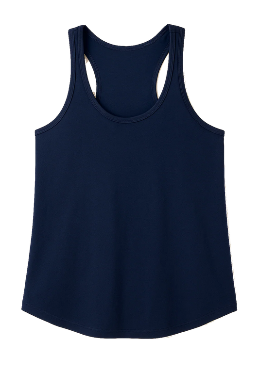 WOMENS BLANK RAZOR BACK TANK TOP NAVY - HNFBLNKTNK- 6PC PACK