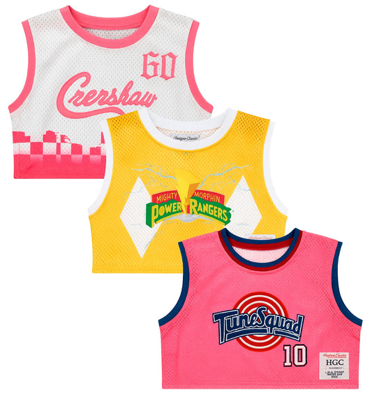 WOMENS HEADGEAR ASSORTED CROP TOP BASKETBALL JERSEYS ASST - HGC-CTJ-ASST- 6PC PACK