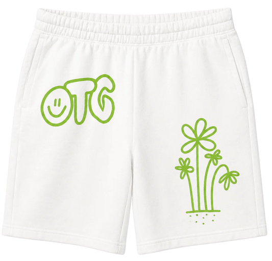 WOMENS OFF THE GRID SWEAT SHORTS WHITE - 581503