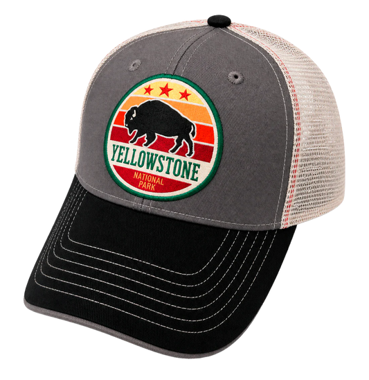 YELLOWSTONE NATIONAL PARK TRUCKER HAT GREY / MULTI - SB23559NPFU