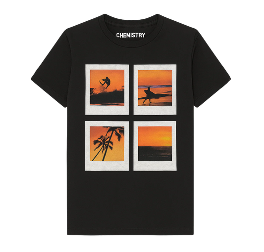 YOUTH BOYS CHEMISTRY BEACH T-SHIRT BLACK - 3PLU93410BUT01- 6PC PACK