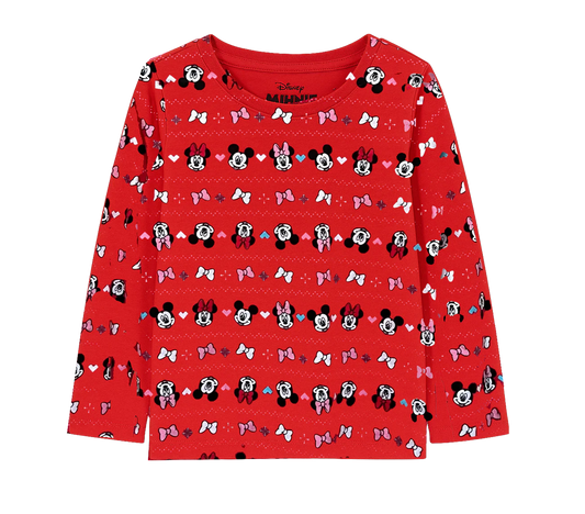 YOUTH GIRLS LICENSED DISNEY L/S SHIRT RED - DSYLSGRL- 6PC PACK
