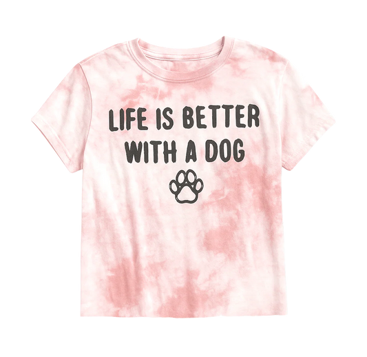 YOUTH GIRLS VERBAGE CROP T-SHIRT PINK ICE - 5PLE99730F- 6PC PACK
